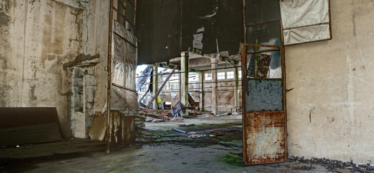 Derelict factory buildings